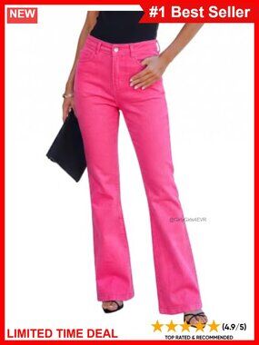 High Rise Flare Jeans Stretch Denim 5-Pocket 30.5" Inseam Women's